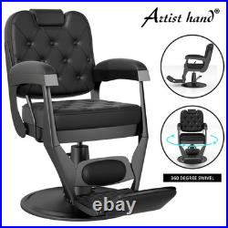 Black Recline Heavy Duty Hydraulic Barber Chair All Purpose Salon Beauty Styling