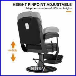 Black Recline Heavy Duty Hydraulic Barber Chair All Purpose Salon Beauty Styling