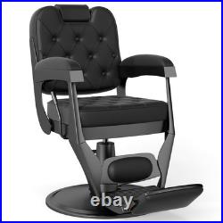 Black Recline Heavy Duty Hydraulic Barber Chair All Purpose Salon Beauty Styling
