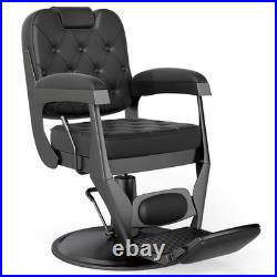 Black Recline Heavy Duty Hydraulic Barber Chair All Purpose Salon Beauty Styling