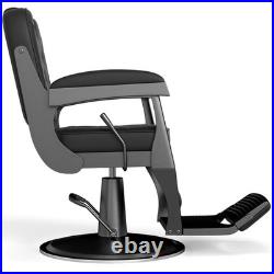 Black Recline Heavy Duty Hydraulic Barber Chair All Purpose Salon Beauty Styling
