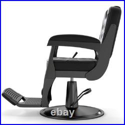 Black Recline Heavy Duty Hydraulic Barber Chair All Purpose Salon Beauty Styling