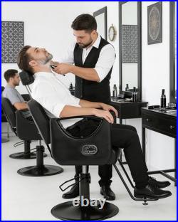 Black Recline Heavy Duty Hydraulic Barber Chair Salon Beauty Spa Stylist Station
