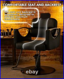 Black Recline Heavy Duty Hydraulic Barber Chair Salon Beauty Spa Stylist Station Black Recline Heavy Duty Hydraulic Barber Chair Salon Beauty Spa Stylist Station
