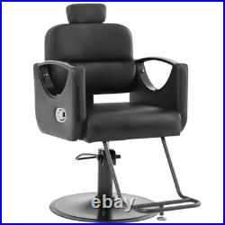 Black Recline Heavy Duty Hydraulic Barber Chair Salon Beauty Spa Stylist Station Black Recline Heavy Duty Hydraulic Barber Chair Salon Beauty Spa Stylist Station