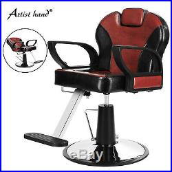 Black Red Classic Modern Salon Barber Chair Heavy Duty Hydraulic Tattoo Recliner