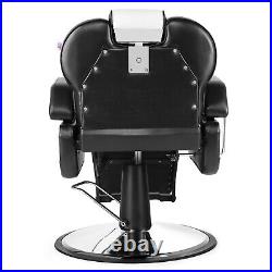 Black+White All Purpose Heavy Duty Hydraulic Reclining Barber Chair Salon Beauty