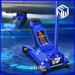 Blue 4 Ton 8000 lb 4.5- 20 Low Profile Heavy Duty Garage Hydraulic Floor Jack