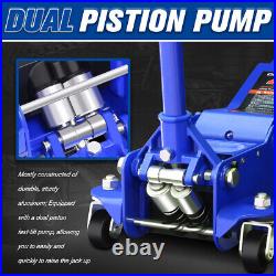 Blue 4 Ton 8000 lb 4.5- 20 Low Profile Heavy Duty Garage Hydraulic Floor Jack