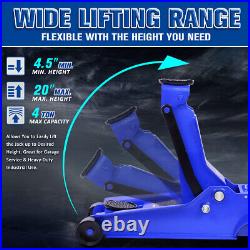 Blue 4 Ton 8000 lb 4.5- 20 Low Profile Heavy Duty Garage Hydraulic Floor Jack