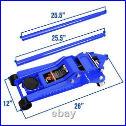 Blue 4 Ton 8000 lb 4.5- 20 Low Profile Heavy Duty Garage Hydraulic Floor Jack