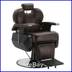 Brown Hydraulic All Purpose Barber Chair Heavy Duty Reclining Salon Spa Shampoo
