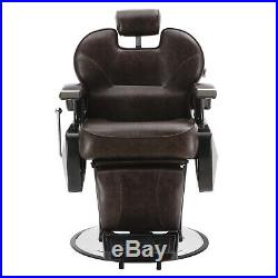 Brown Hydraulic All Purpose Barber Chair Heavy Duty Reclining Salon Spa Shampoo