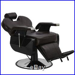 Brown Hydraulic All Purpose Barber Chair Heavy Duty Reclining Salon Spa Shampoo