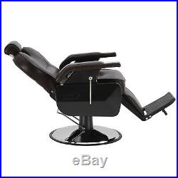 Brown Hydraulic All Purpose Barber Chair Heavy Duty Reclining Salon Spa Shampoo