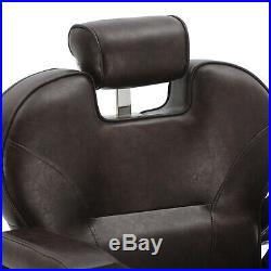 Brown Hydraulic All Purpose Barber Chair Heavy Duty Reclining Salon Spa Shampoo