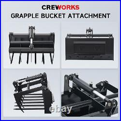 CREWORKS Attachment Heavy Duty Root Grapple Attachment with 2 Hydraulic Hoses