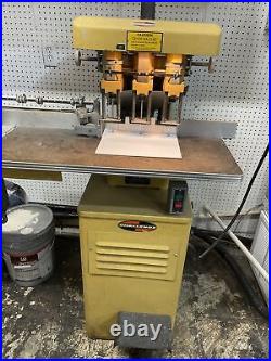 Challenge EH-3A Heavy Duty Hydraulic Three Hole Paper Drill Multi-Spindle Used