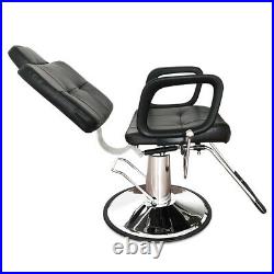 Classic Black Barber Chair Hydraulic Recline Heavy Duty Profession Salon Stylist