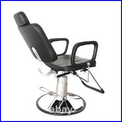 Classic Black Barber Chair Hydraulic Recline Heavy Duty Profession Salon Stylist