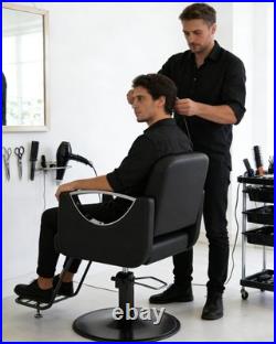 Classic Black Heavy Duty Hydraulic Barber Chair Salon Beauty 360° Hair Stylist