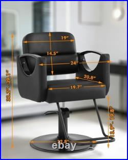 Classic Black Heavy Duty Hydraulic Barber Chair Salon Beauty 360° Hair Stylist
