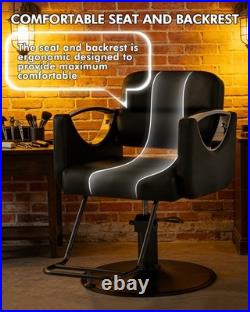 Classic Black Heavy Duty Hydraulic Barber Chair Salon Beauty 360° Hair Stylist