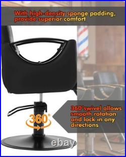 Classic Black Heavy Duty Hydraulic Barber Chair Salon Beauty 360° Hair Stylist