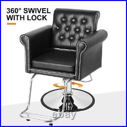 Classic Hydraulic All Purpose Barber Chair Heavy Duty Salon Metal Studs Styling