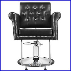 Classic Hydraulic All Purpose Barber Chair Heavy Duty Salon Metal Studs Styling