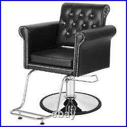 Classic Hydraulic All Purpose Barber Chair Heavy Duty Salon Metal Studs Styling