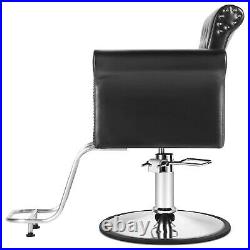 Classic Hydraulic All Purpose Barber Chair Heavy Duty Salon Metal Studs Styling