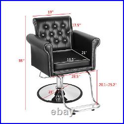 Classic Hydraulic All Purpose Barber Chair Heavy Duty Salon Metal Studs Styling