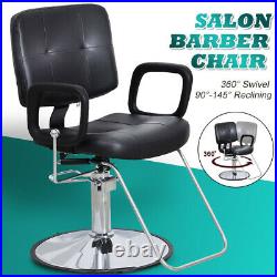 Classic Hydraulic Recline Salon Chair Hair Stylist Barber Chair Heavy Duty Spa