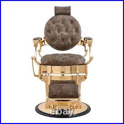 DIR Barber Chair Heavy Duty Hydraulic Barbering Chair PRINCETON Gold Frame