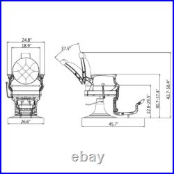 DIR Classic Barber Chair Heavy Duty Hydraulic Chrome Barbering Chair VANQUISH