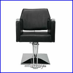 Deluxe Hydraulic Leather Barber Chair Hair Styling Beauty Salon Heavy Duty Black