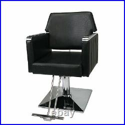 Deluxe Hydraulic Leather Barber Chair Hair Styling Beauty Salon Heavy Duty Black