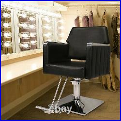 Deluxe Hydraulic Leather Barber Chair Hair Styling Beauty Salon Heavy Duty Black