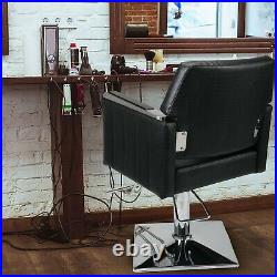 Deluxe Hydraulic Leather Barber Chair Hair Styling Beauty Salon Heavy Duty Black