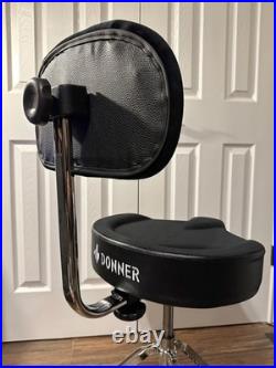Donner DHT-250 Donner Drum Throne with Backrest, Heavy Duty Hydraulic Drum Stool