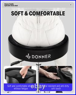 Donner DHT-250 Donner Drum Throne with Backrest, Heavy Duty Hydraulic Drum Stool