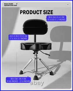 Donner DHT-250 Donner Drum Throne with Backrest, Heavy Duty Hydraulic Drum Stool