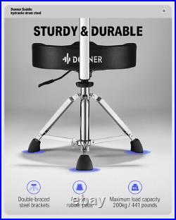 Donner DHT-250 Donner Drum Throne with Backrest, Heavy Duty Hydraulic Drum Stool