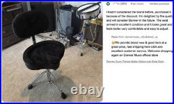 Donner DHT-250 Donner Drum Throne with Backrest, Heavy Duty Hydraulic Drum Stool