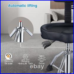 Drum Throne with Backrest, Height Adjustable Hydraulic Drum Chair Heavy Duty