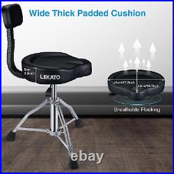 Drum Throne with Backrest, Height Adjustable Hydraulic Drum Chair Heavy Duty