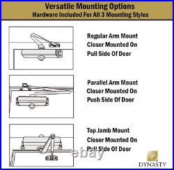 Dynasty Door Closer Heavy Duty Commercial Grade Hydraulic Sprayed Aluminum