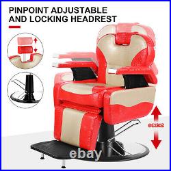 Electric All Purpose Barber Chair Heavy Duty Hydraulic Recliner Salon Spa Beauty