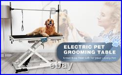 Electric Dog Grooming Table Max 330lbs Heavy Duty Hydraulic Pet Grooming Table